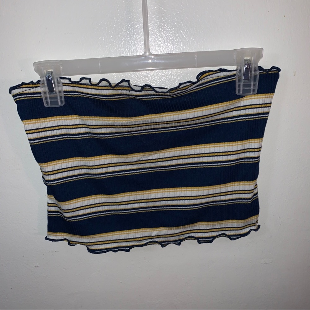 Blue multi color tube top